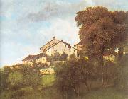 The Houses of the Chateau D Ornans Courbet, Gustave